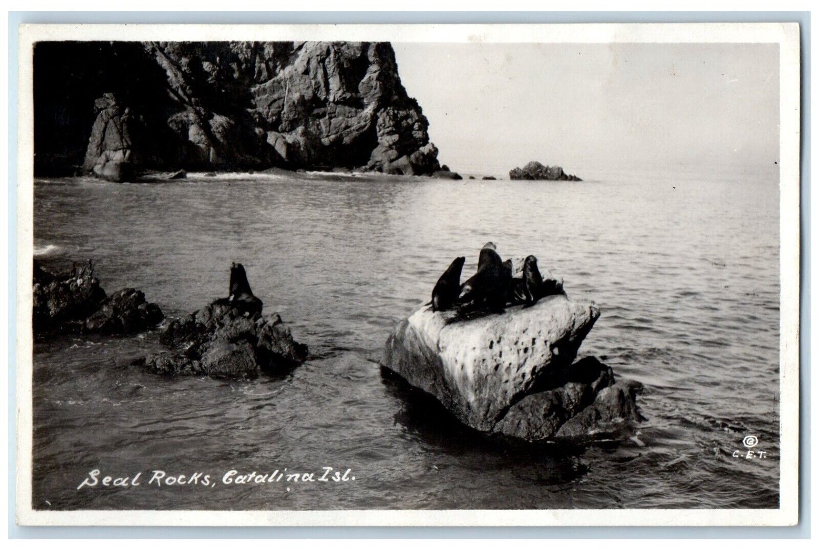 c1910\'s Seal Rocks Catalina Island California CA Antique RPPC Photo Postcard