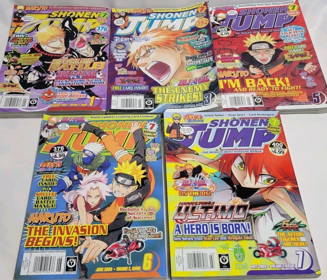 Shonen Jump Manga Magazine Lot Of 5 2009 Good Condition Or Better 