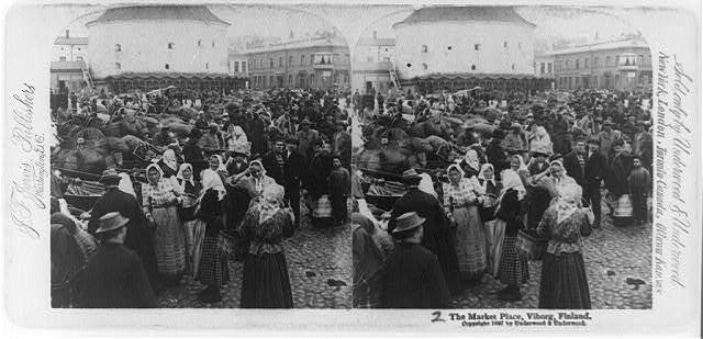 The market place, Viborg, Finland Finland Old Photo