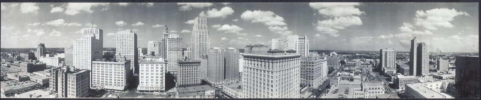 Photo:1949 Panoramic: City of Houston skyline,1949,Houston,Texas