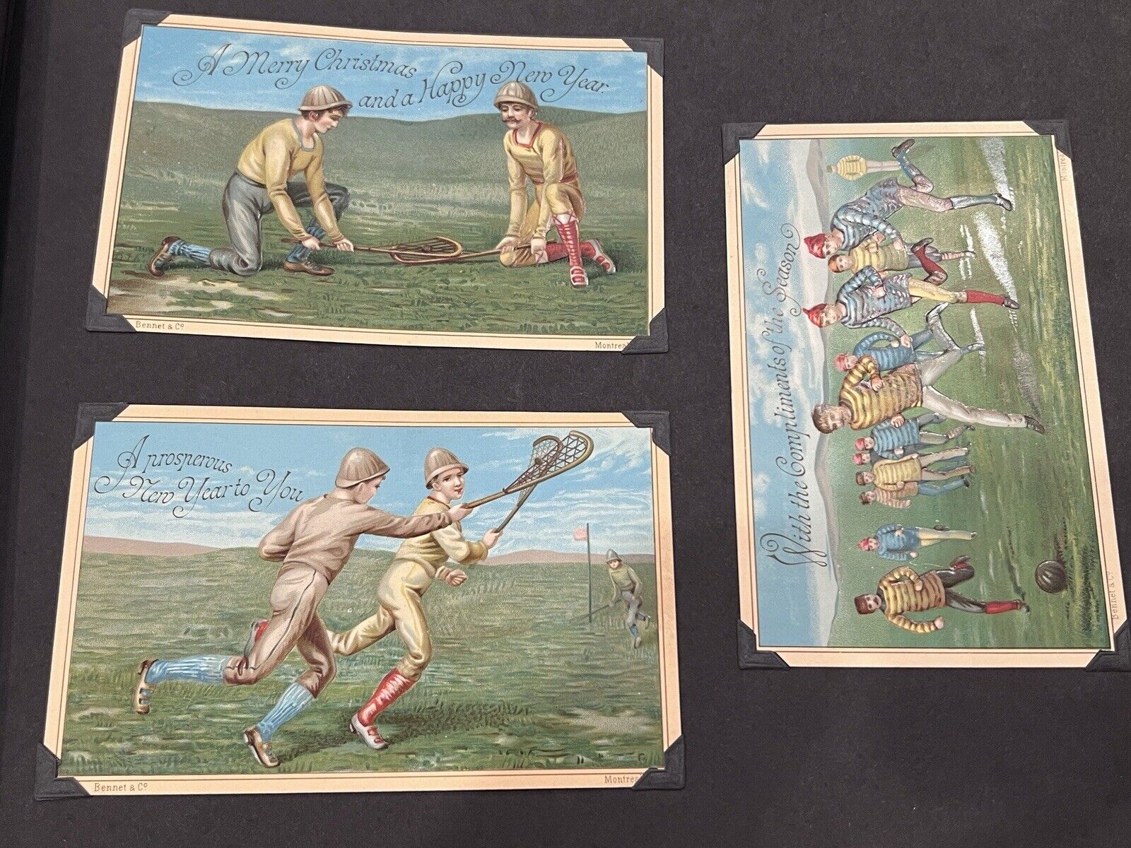 c1900 RARE SET OF (9) Sports & Pastimes In Canada Embossed Postcards