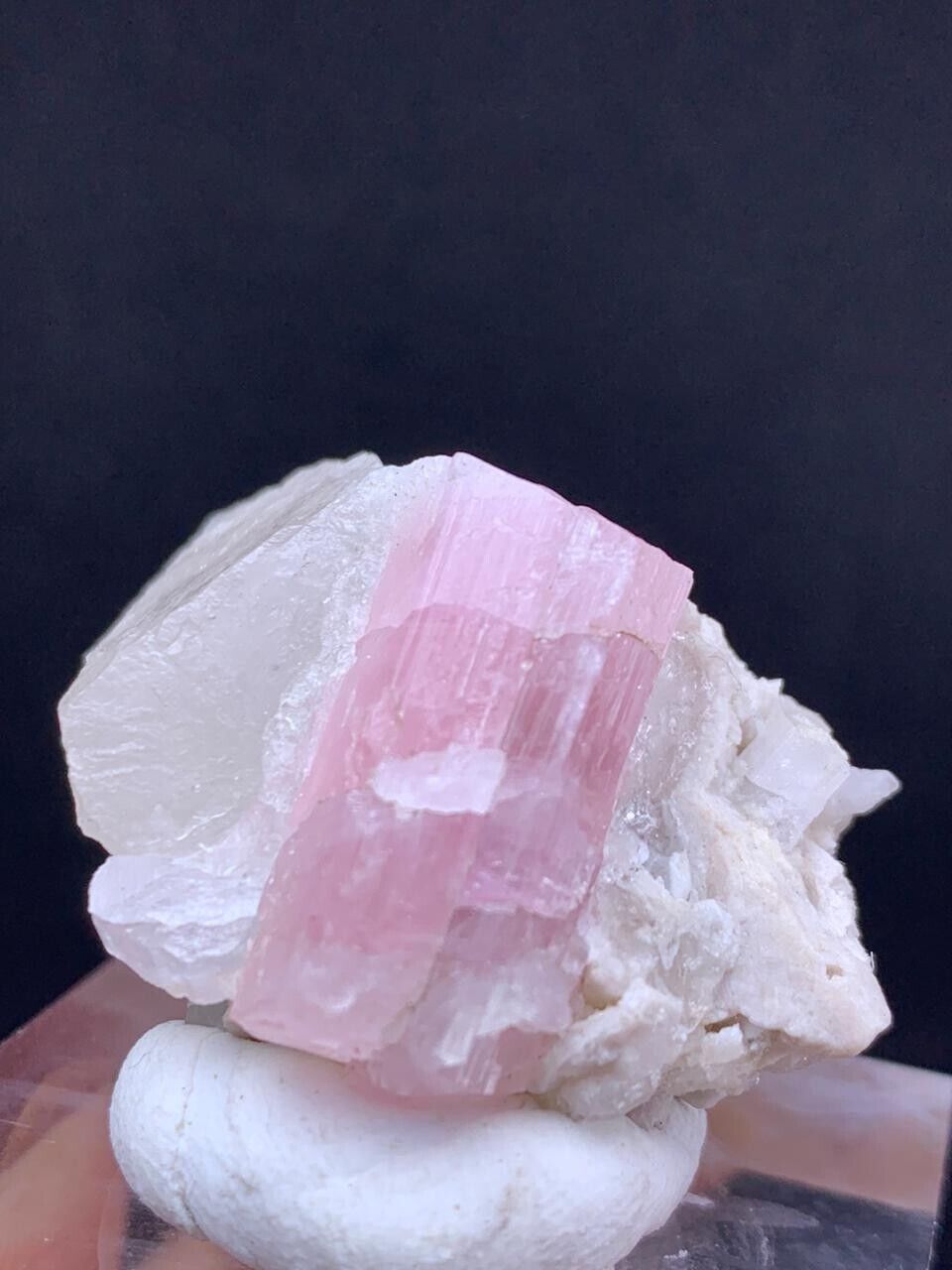 24 Gram Natural Pink Tourmaline Specimen with Quartz From Afghanistan