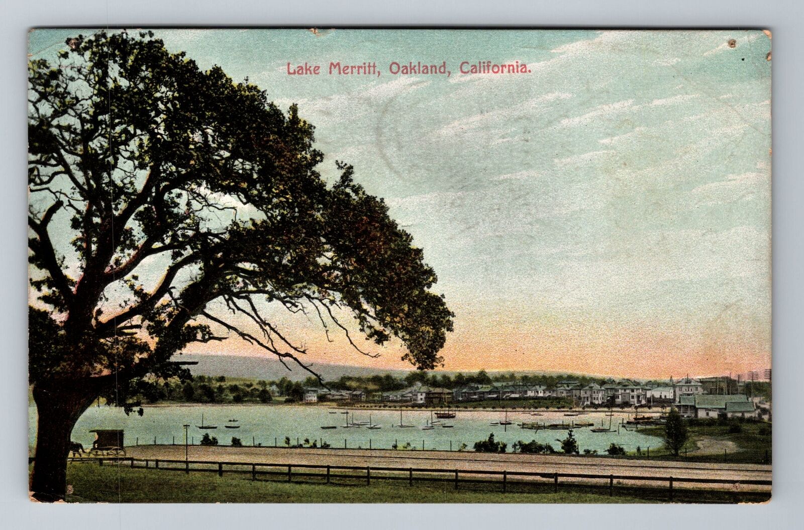 Oakland CA-California, Lake Merritt, Scenic View, c1908 Vintage Postcard