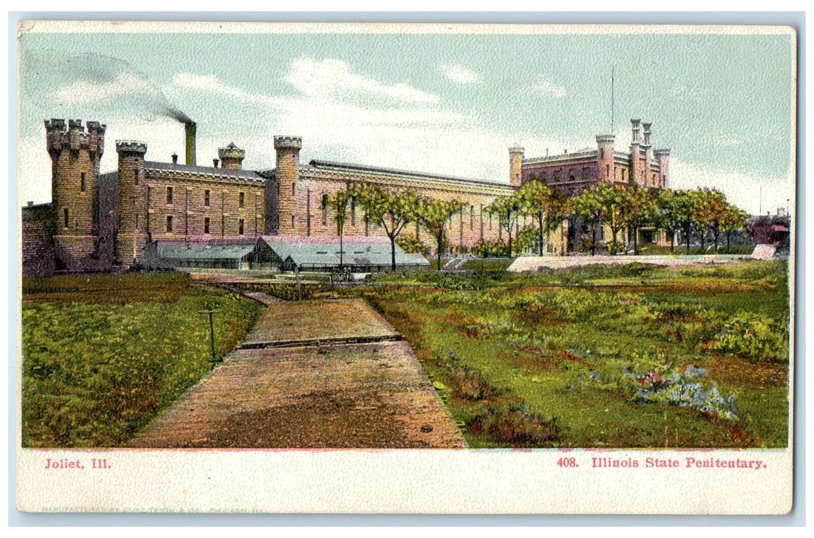 c1905's State Penitentiary Illinois Road To Entrance Joliet Illinois IL Postcard
