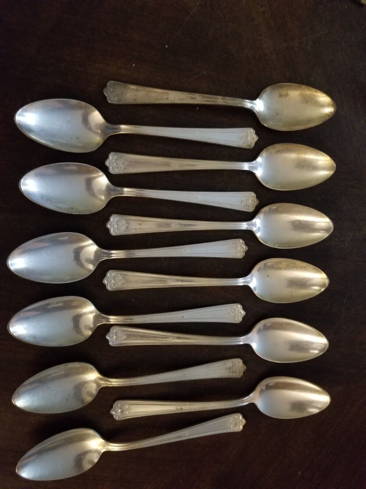 Roger Bros IS A1 XII 1928 MAJESTIC Teaspoon Silver Plate Lot of 12