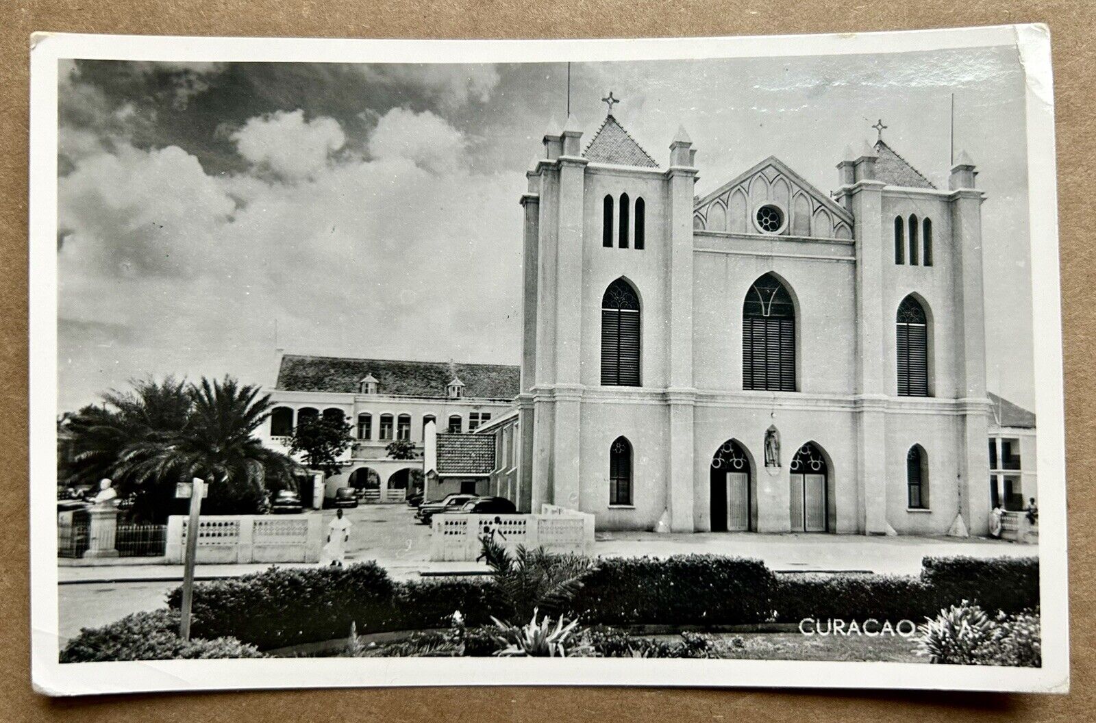 Roman Catholic Church Curaçao Roofer Postcard. RPPC Vintage