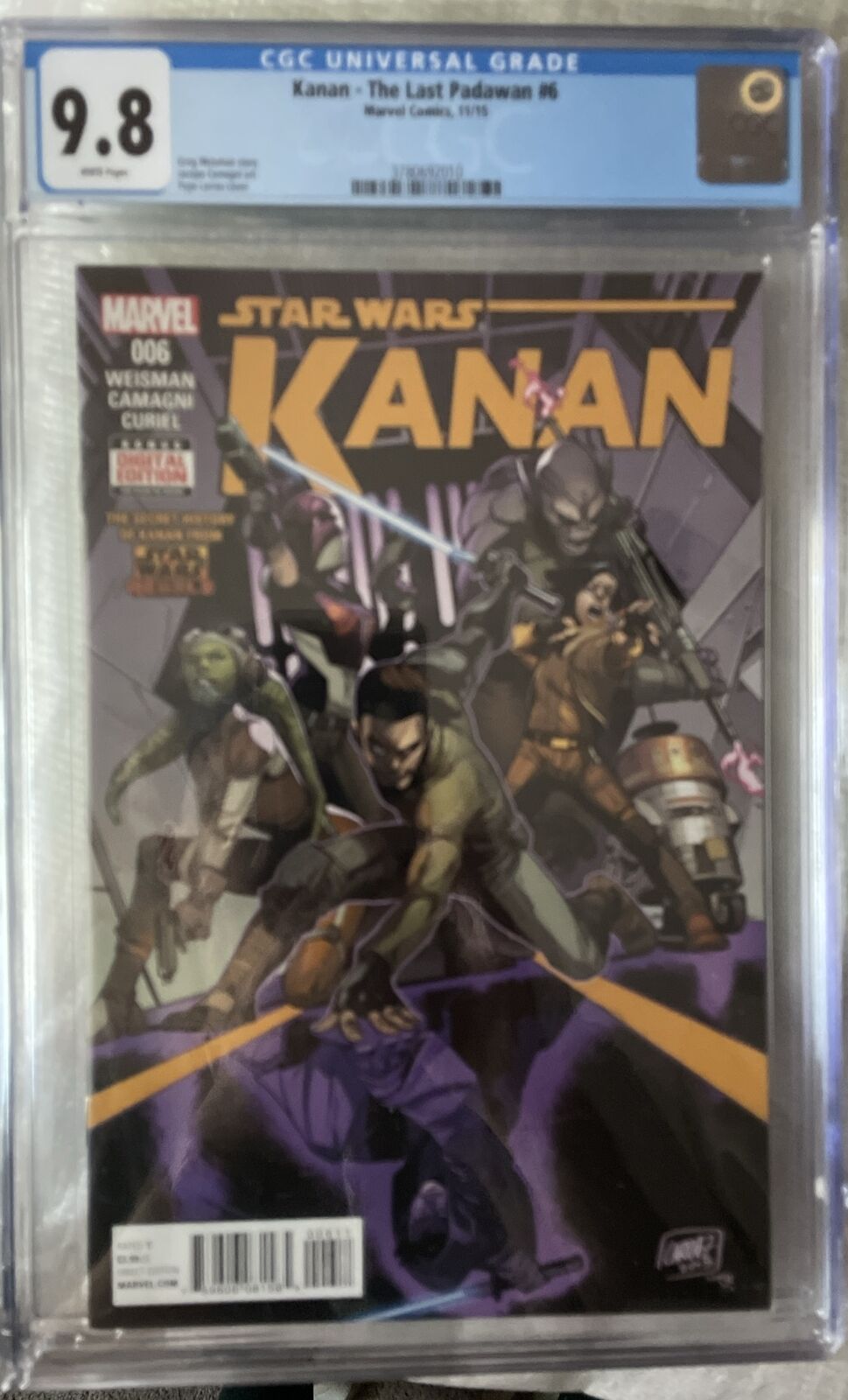 Kanan The Last Padawan #6 CGC 9.8 1st cover Appearance of Rebels crew.