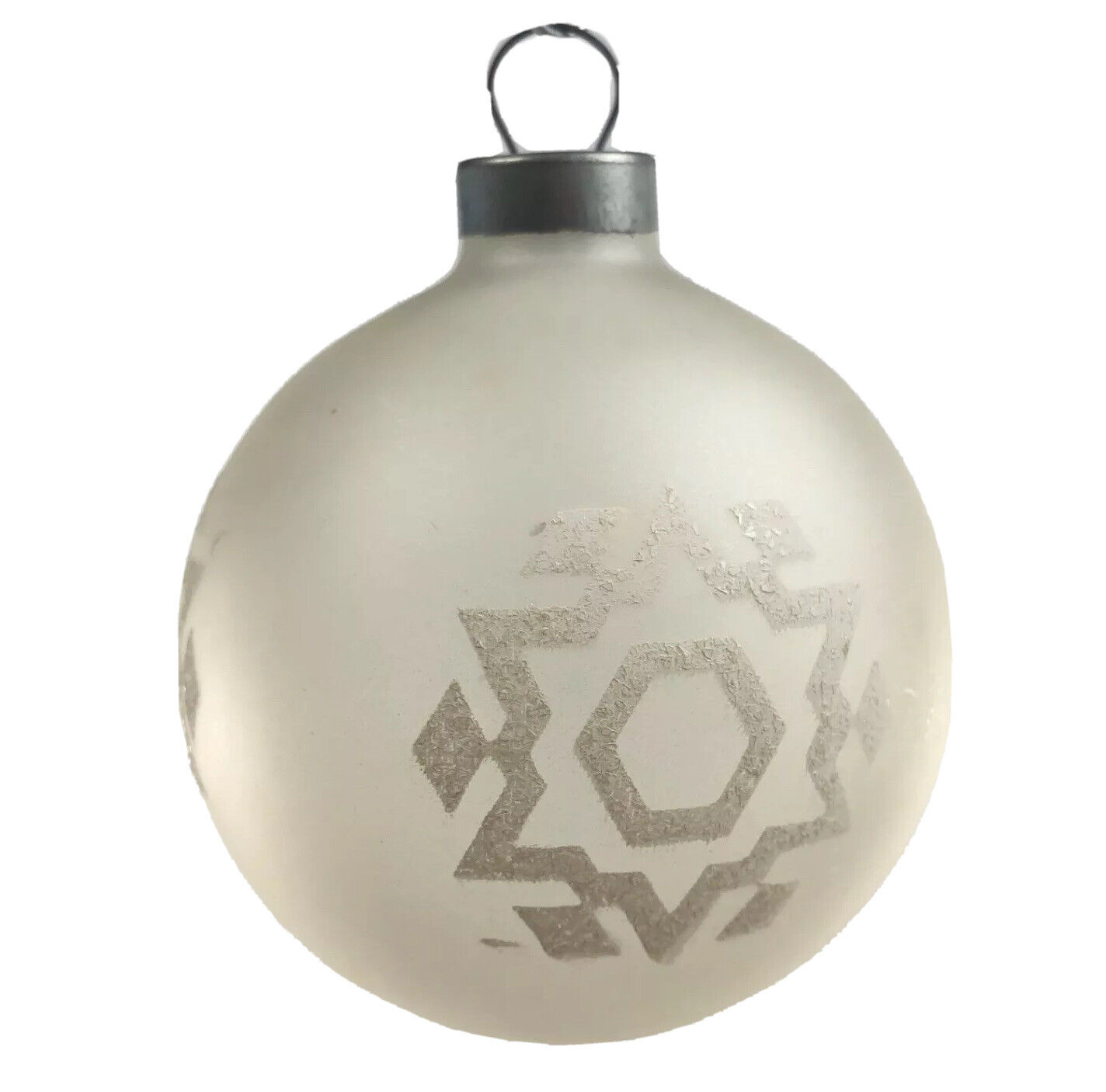 Vintage Frosted Snowflake Christmas Ornament Glass Glitter Stencil 3