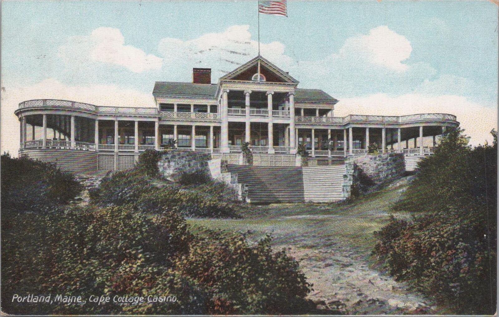 Postcard Cape Cottage Casino Portland Maine ME 