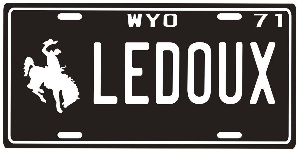Chris Ledoux Wyoming Cowboy 1971 License plate