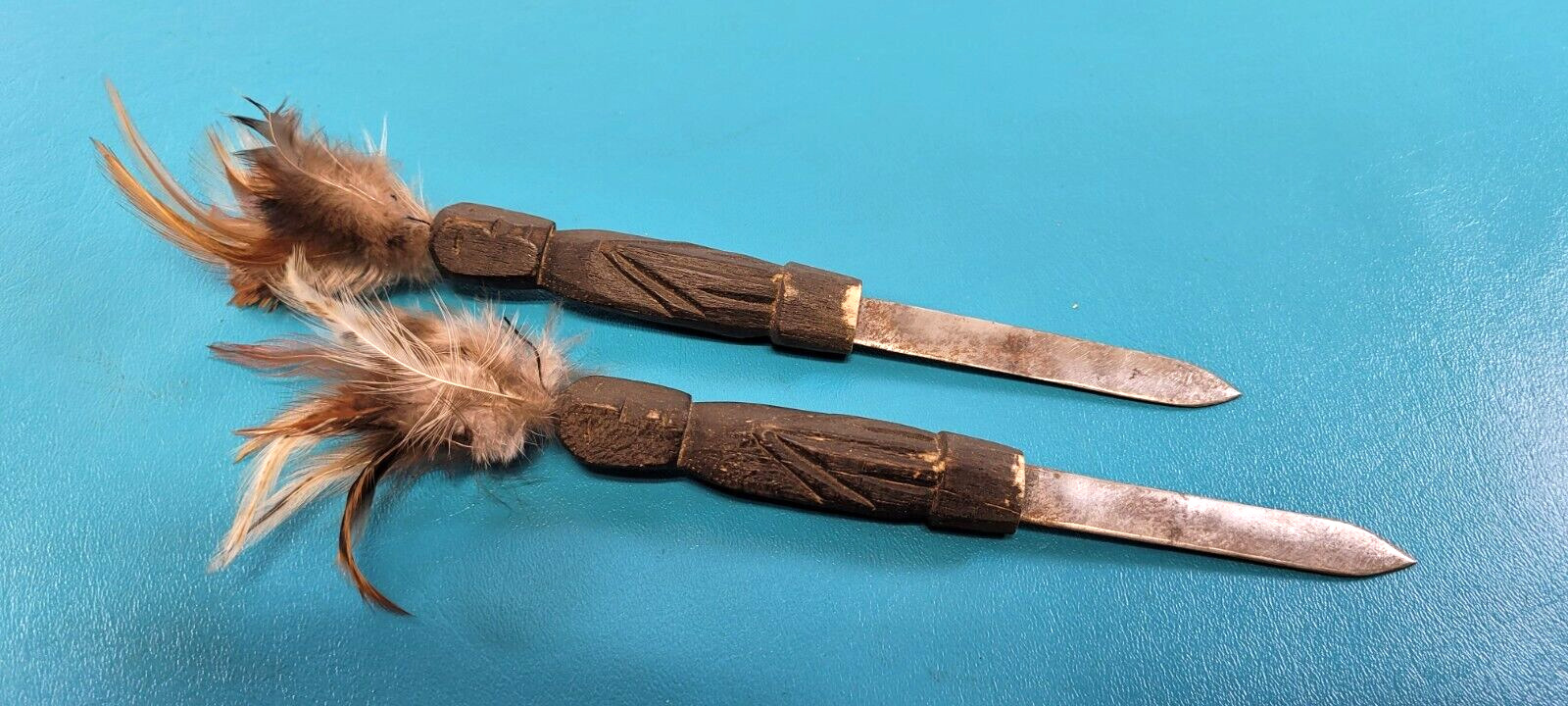 Vintage Pair of Southeast Asian Daggers Knives Set