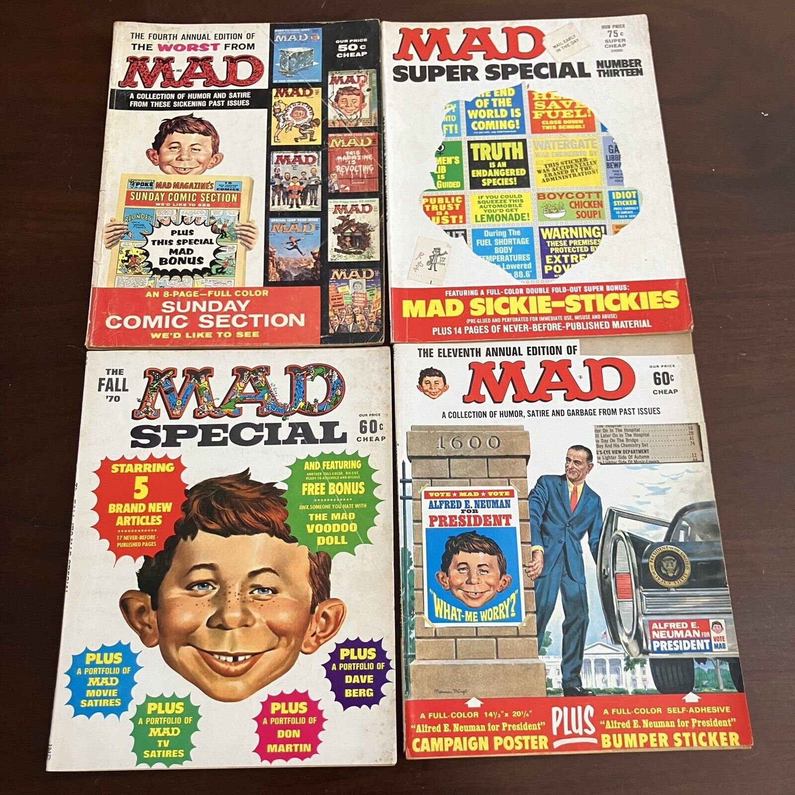 A lot of four vintage mad magazines super specials 1970s 75 cents 60 cents