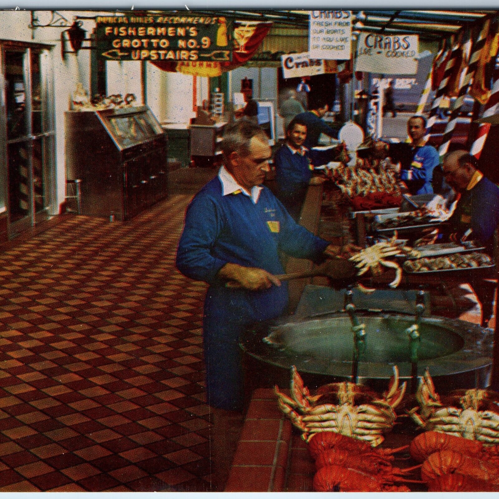 c1960s San Francisco, CA No. 9 Fisherman's Wharf Sidewalk Crab Stand Grotto A225