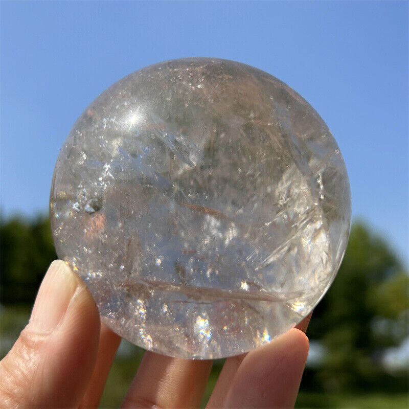 0.74LB Natural Clear Quartz Ball Crystal Reiki Quartz Sphere Reiki Repair