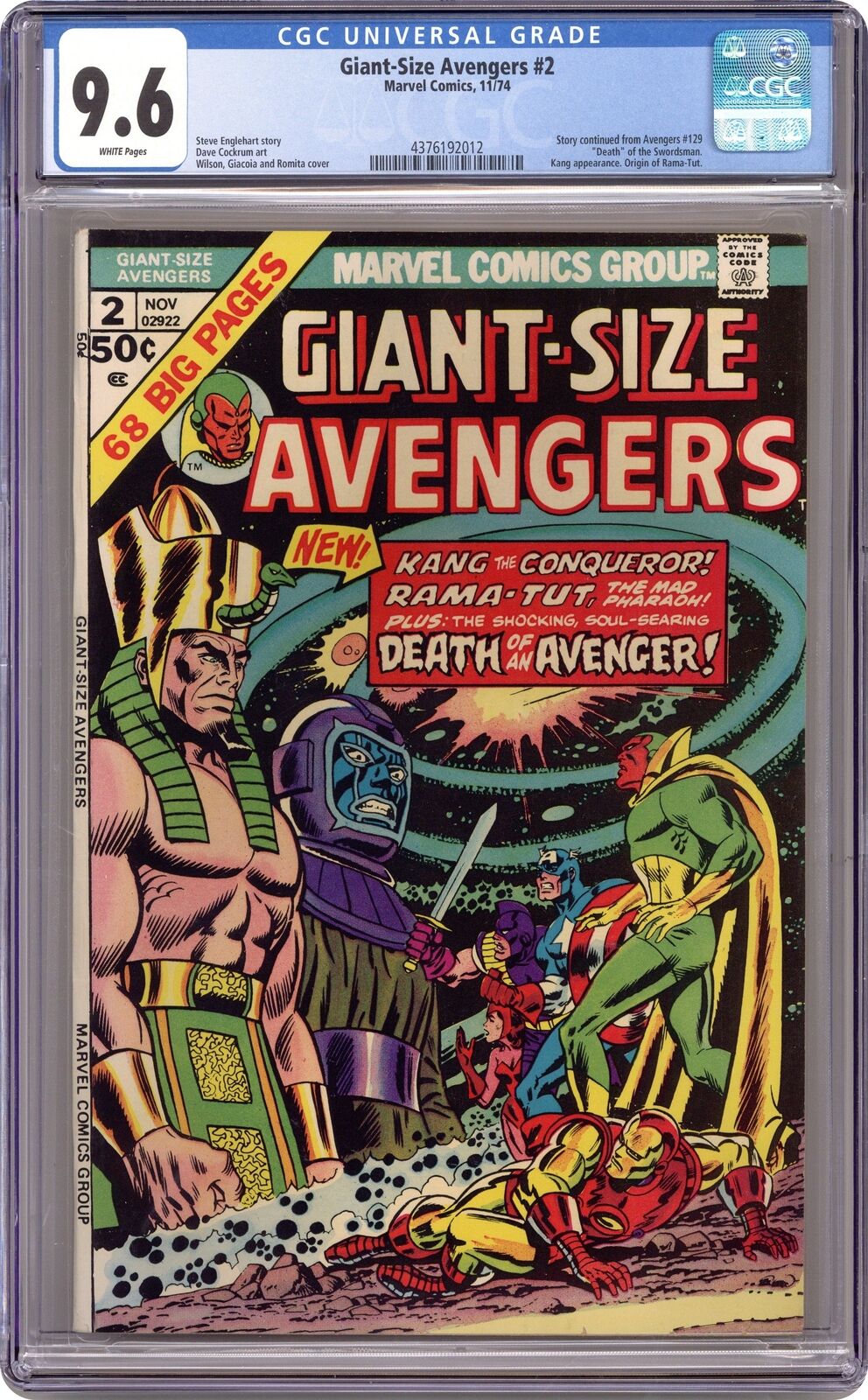 Giant Size Avengers #2 CGC 9.6 1974 4376192012