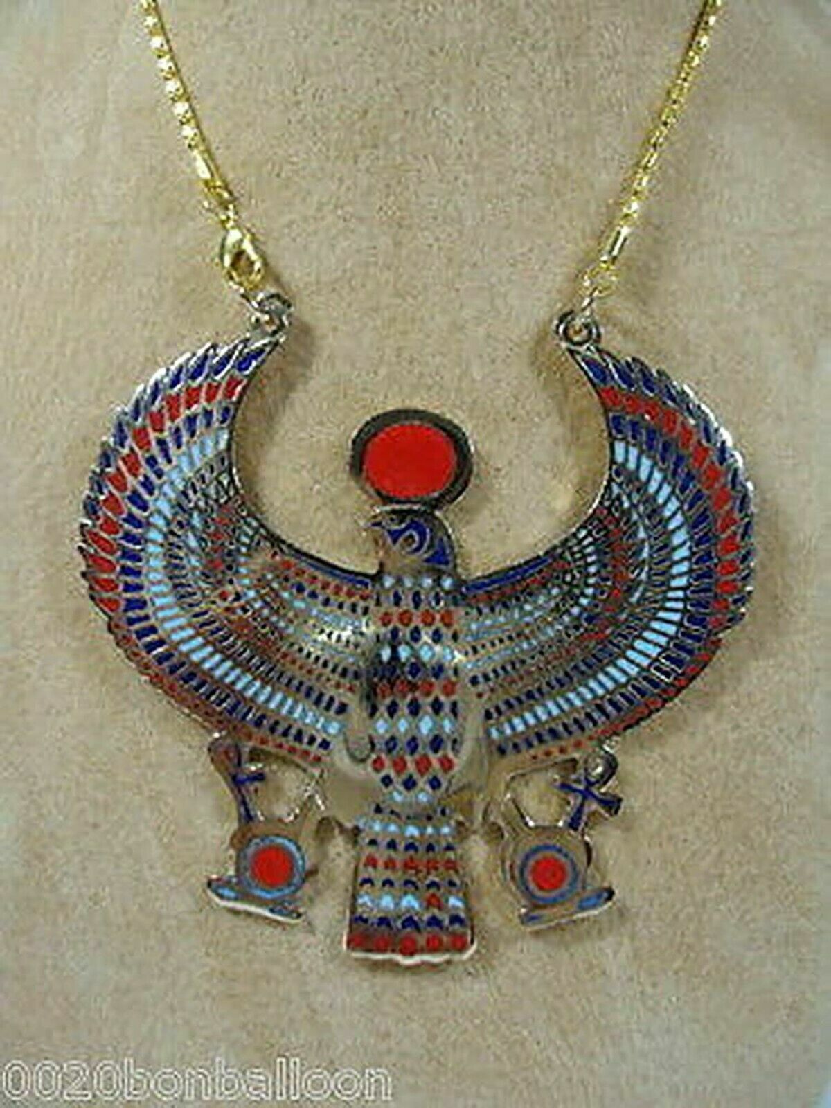 Egyptian Horus Jewelry Necklace Ankh Huge Xxxl Solid Metal Brass Handmade 