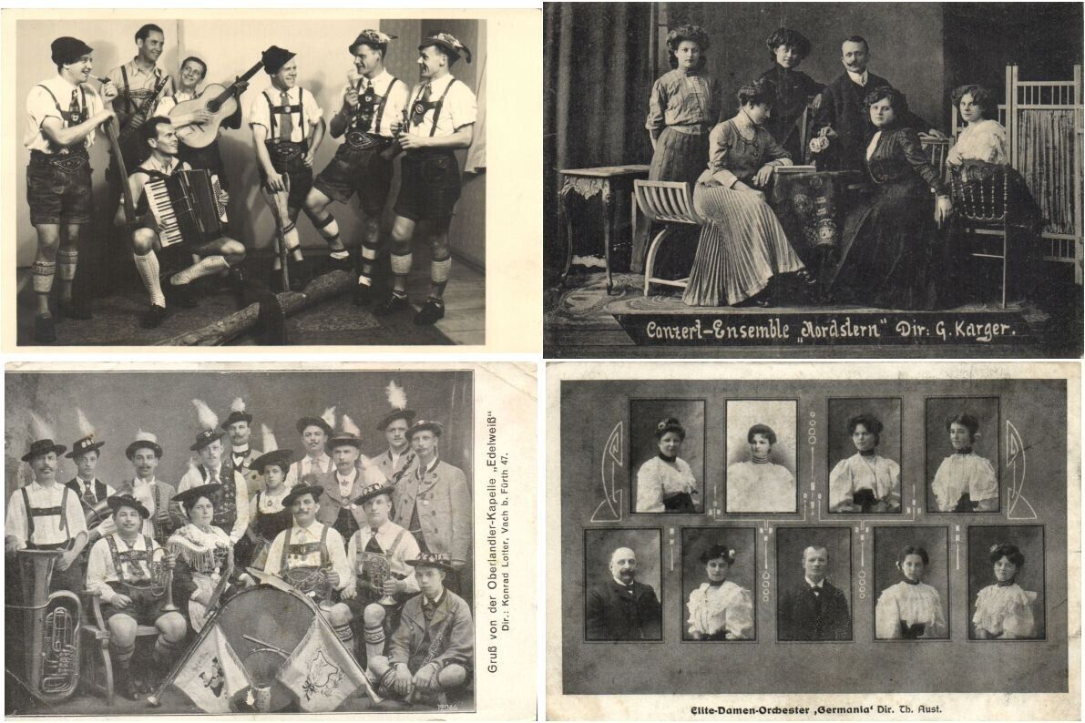 MUSIC ORCHESTRA BANDS ENTERTAINERS 52 Vintage Postcards Mostly pre-1940 (L5920)