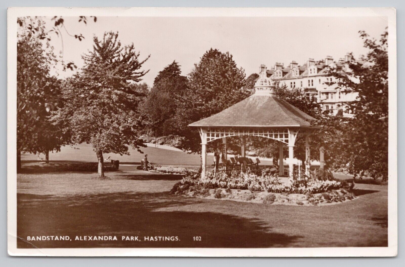 Bandstand Alexandra Park Hastings Sussex England RPPC Photo Postcard