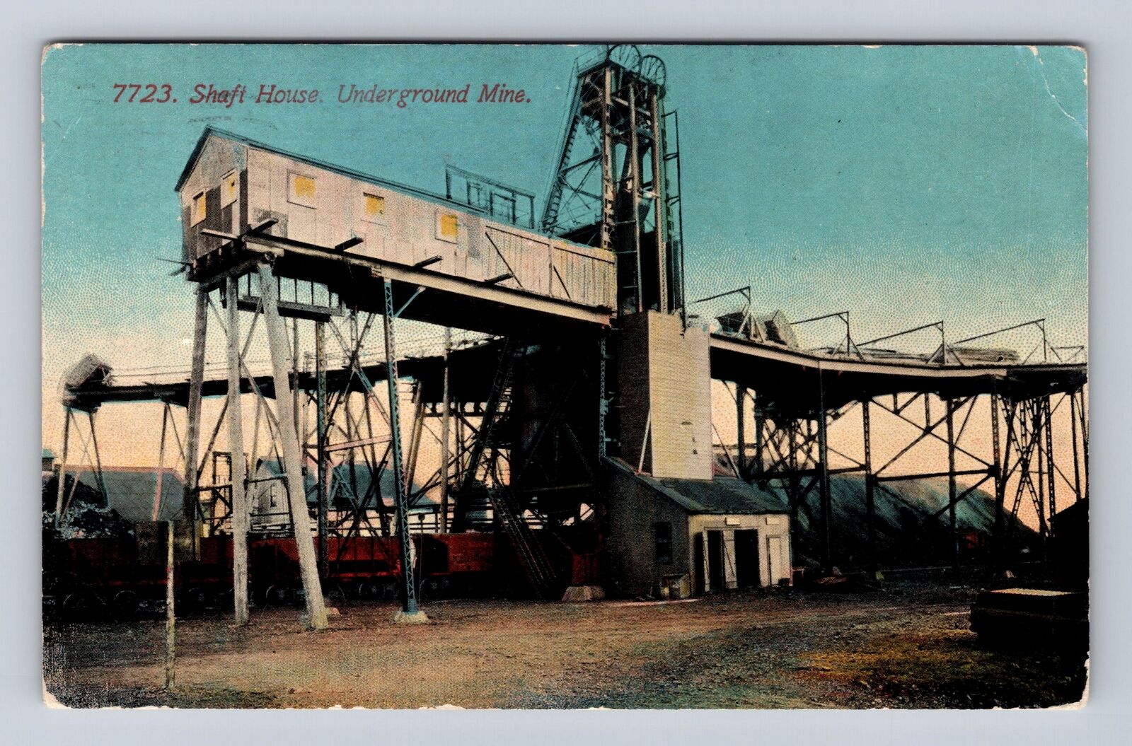 Duluth MN-Minnesota, Shaft House, Underground Mine, Vintage c1913 Postcard