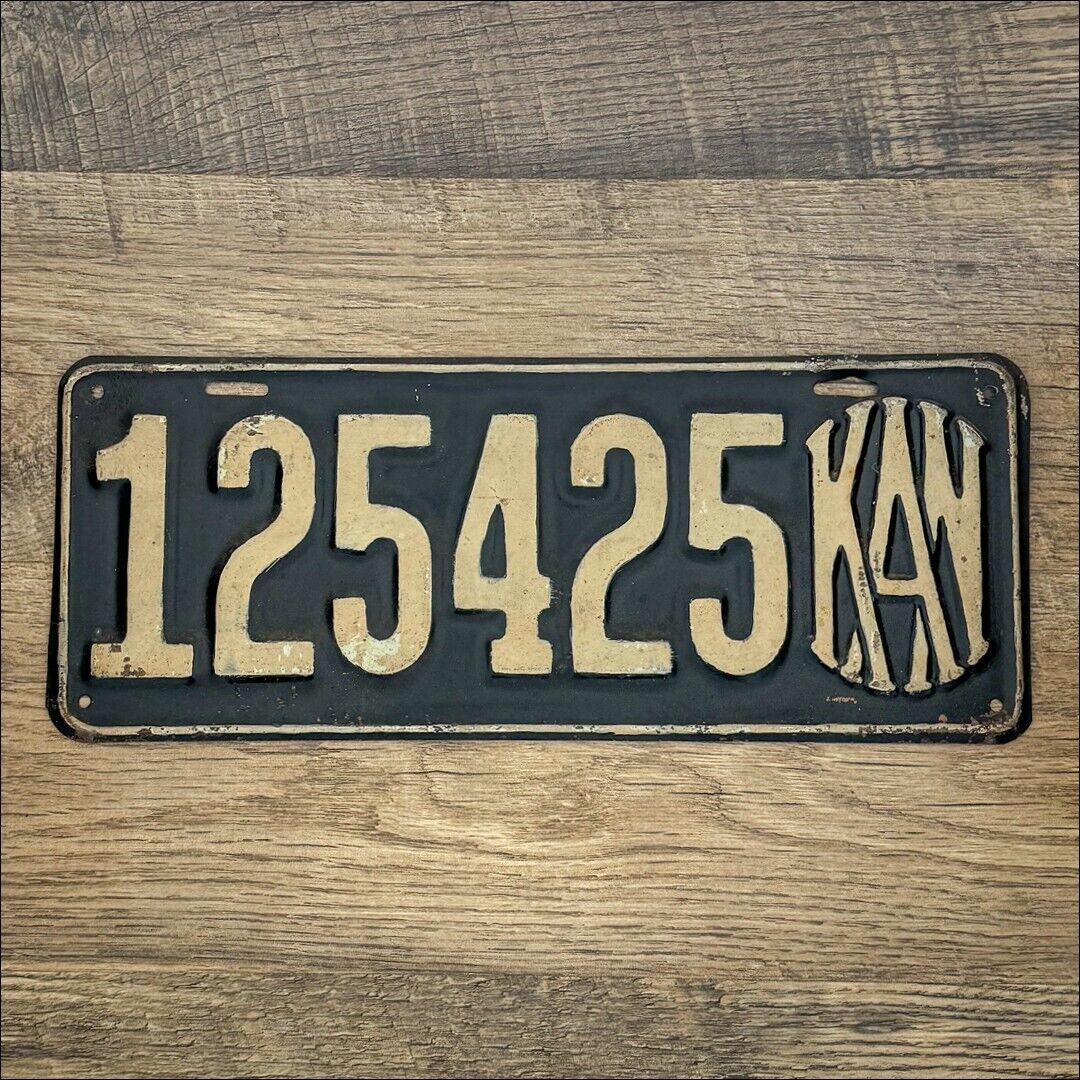 Original KANSAS 1916 License Plate - 125425 - Great Condition