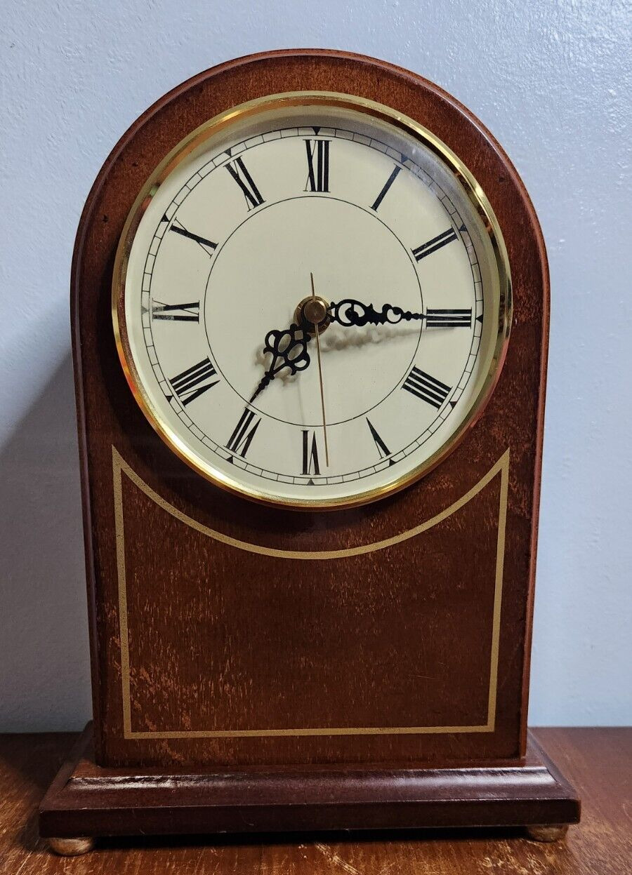 The Bombay Company Wood Mantle Table Clock - 1992 Made in Taiwan 12\