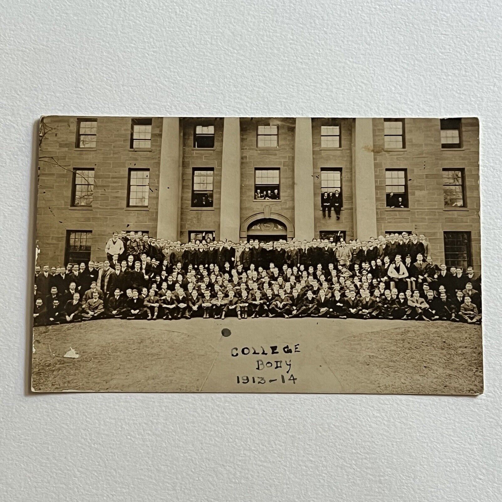 Antique RPPC Real Photograph Postcard College Wesleyan University Middletown CT