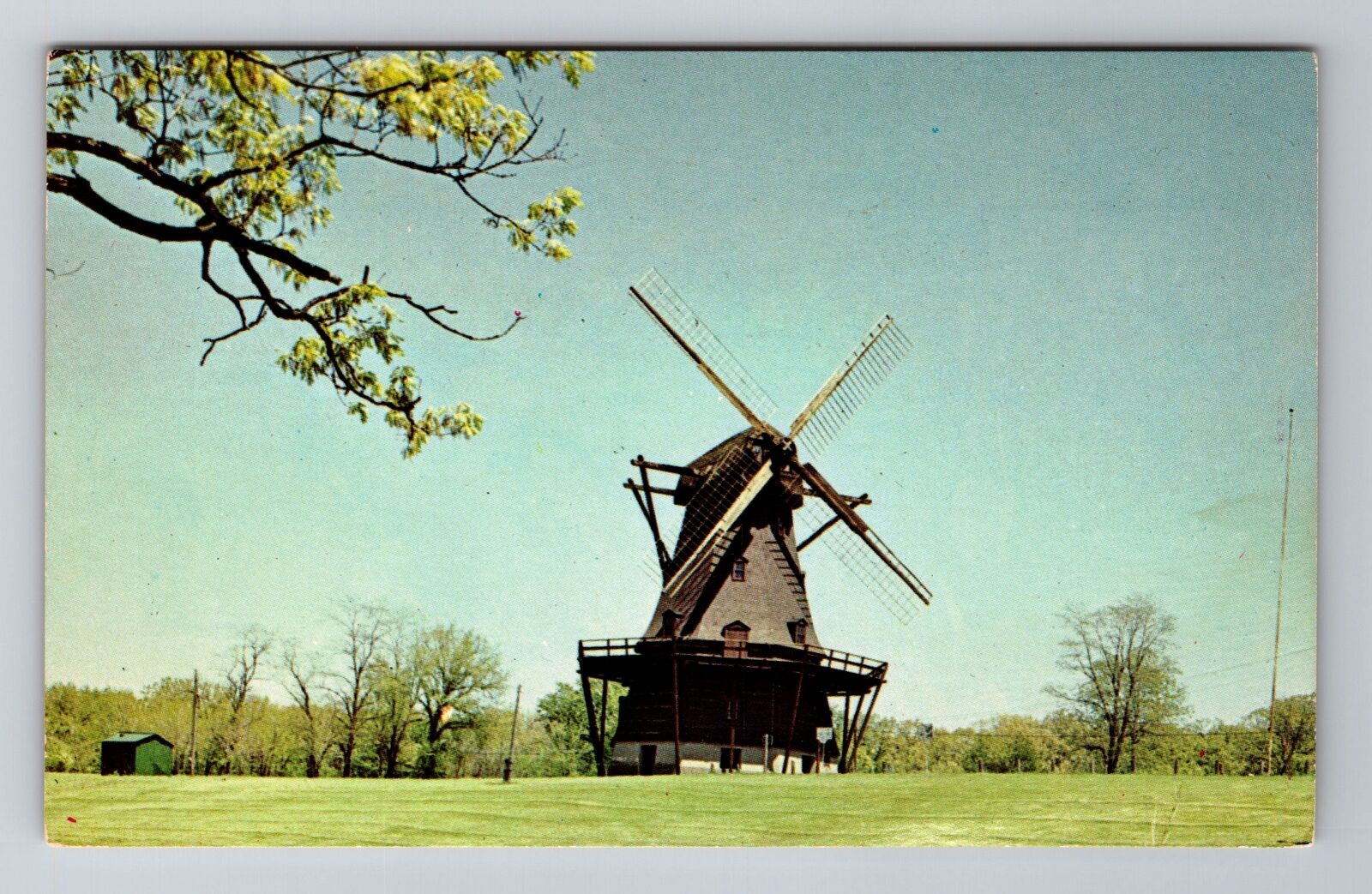Geneva IL-Illinois, Windmill, Fabian Park, Antique, Vintage Postcard