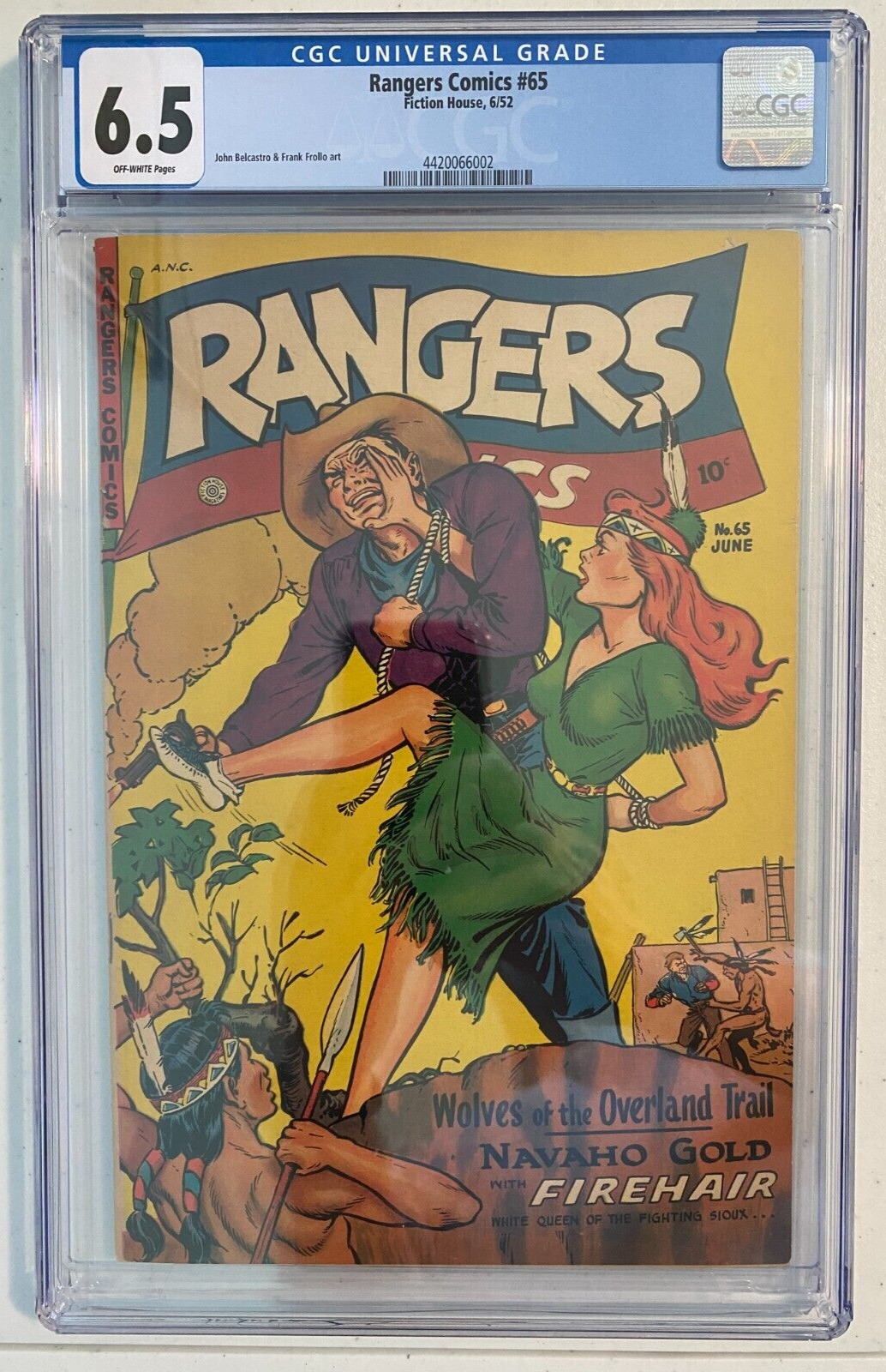 Rangers Comics #59 (1952) CGC 6.5 Fiction House GOLDEN AGE LAST FIREHAIR COVER