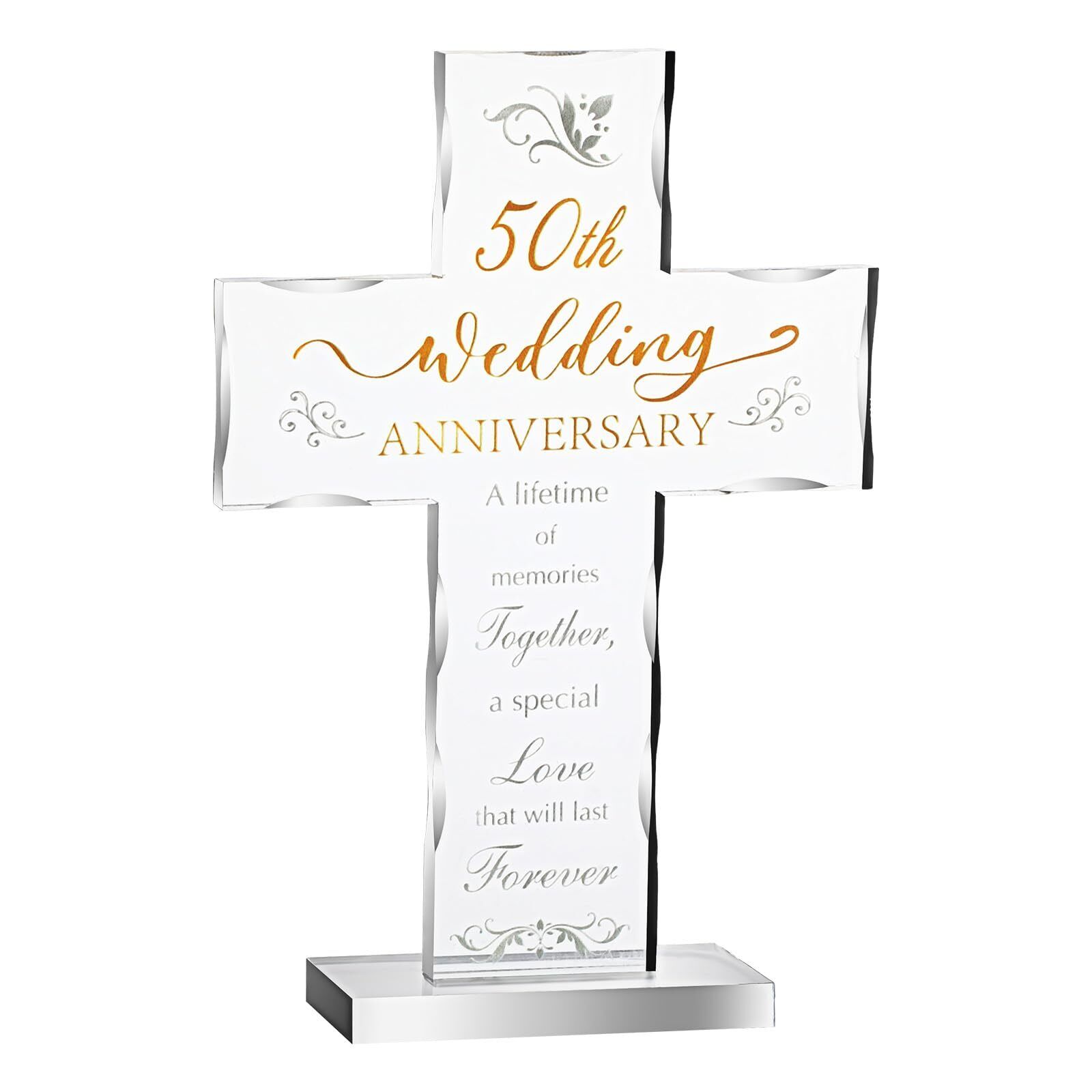 50th Anniversary Wedding Acrylic Standing Cross 50 Year Anniversary for Couple