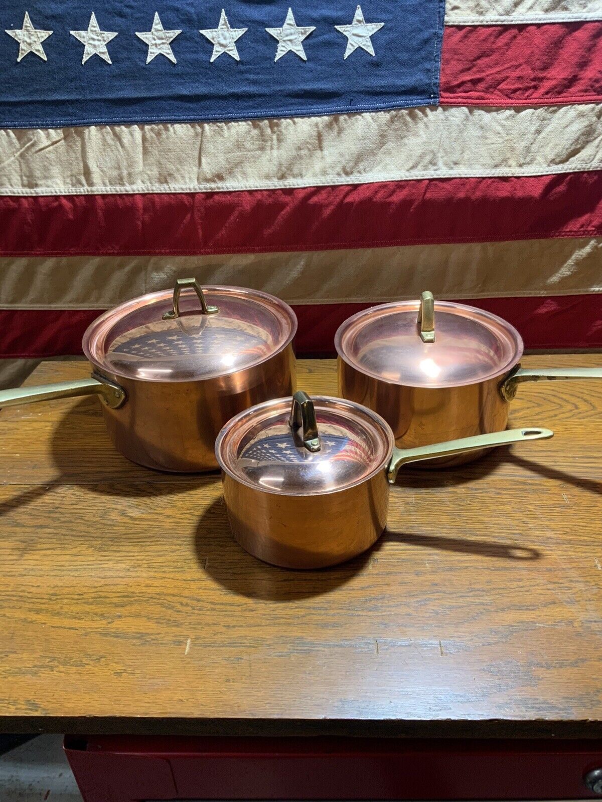 Vintage Paul Revere Copper Cookware Limited Edition Set, Made In USA