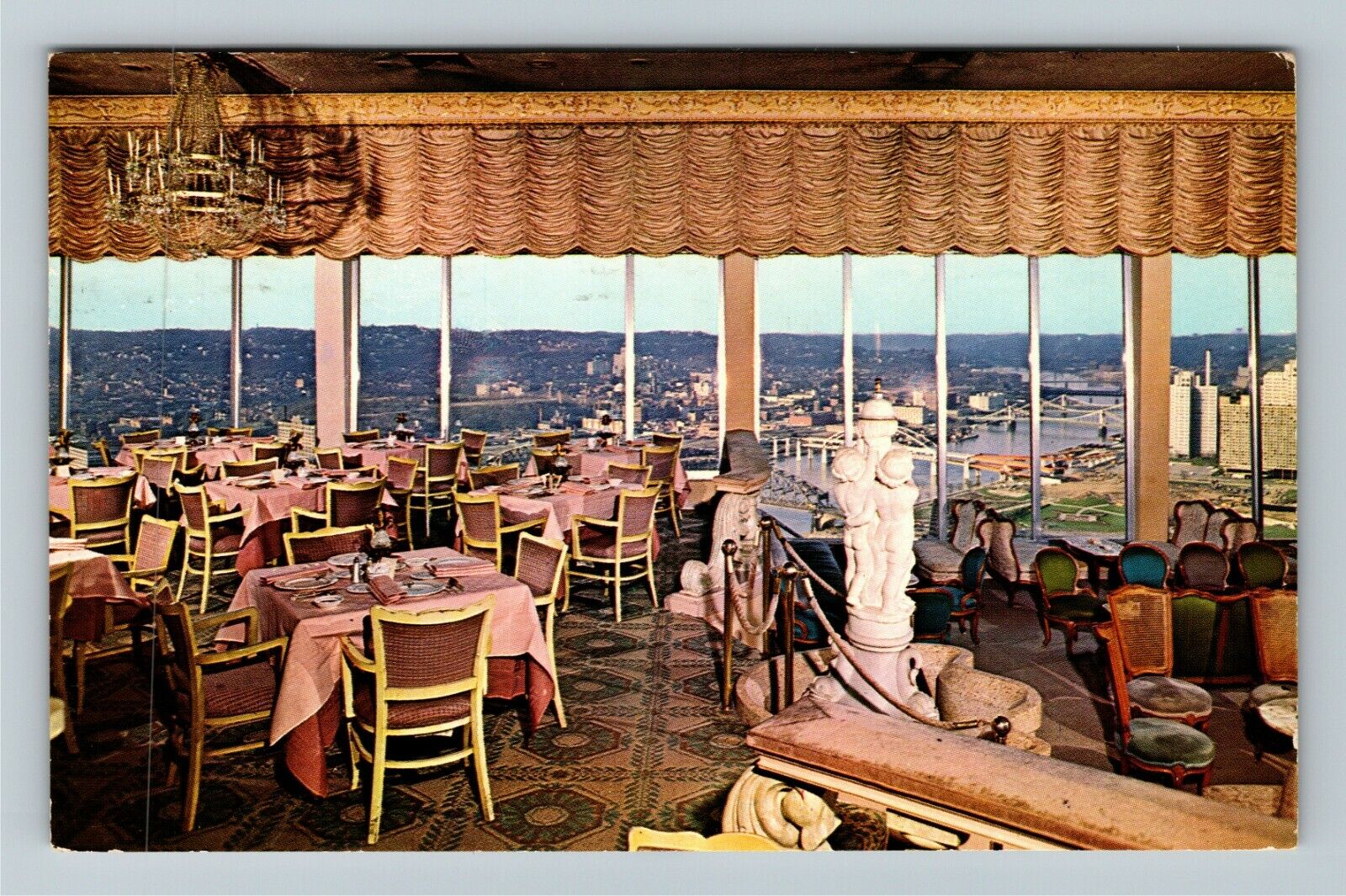 Pittsburgh PA-Pennsylvania Le Mont Mt. Washington,Dining c1964 Vintage Postcard