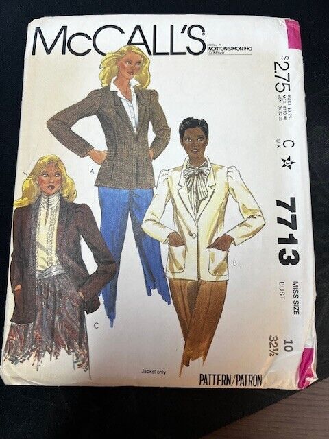McCall's Pattern (Misses' Jacket) size 10 bust 32.5
