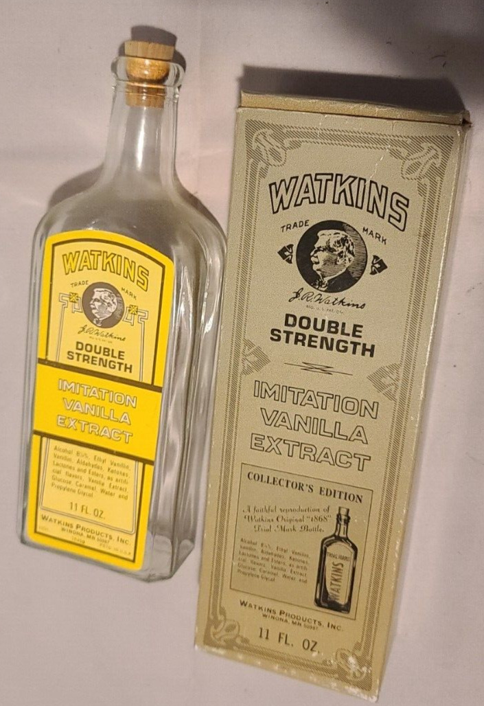 Watkins Double Strength Vanilla Extract Bottle & Box Collectors Edition
