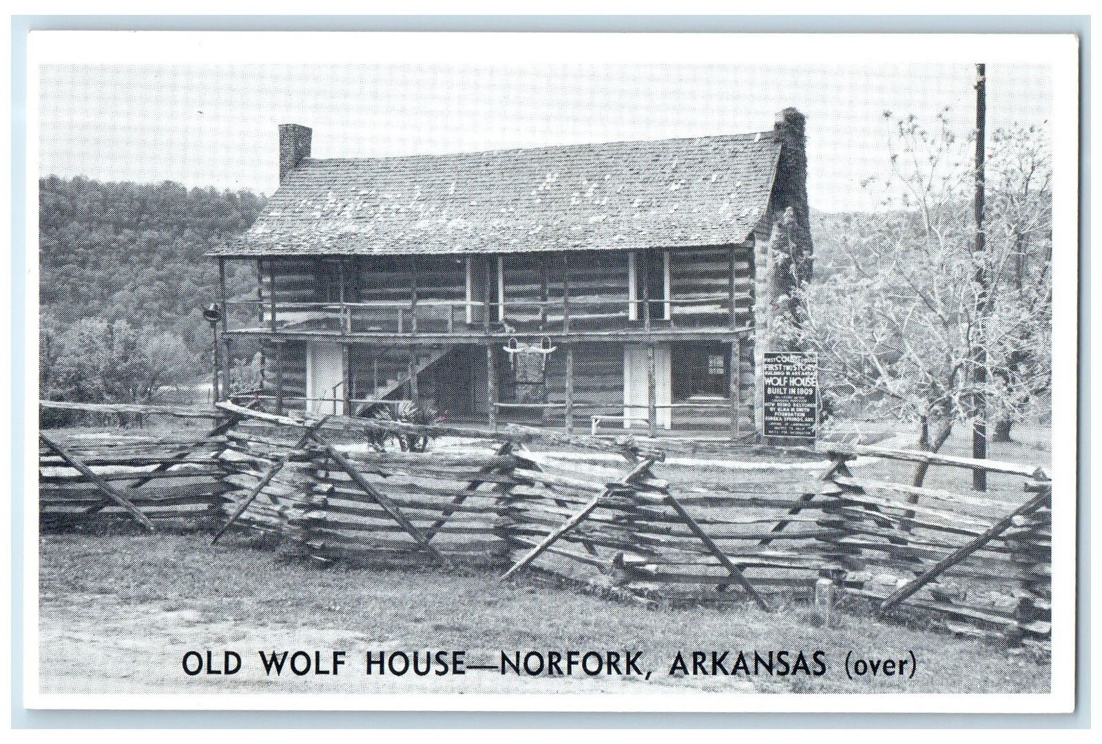 c1960s Old Wolf House Exterior Scene Norfolk Arkansas AR Unposted Fence Postcard