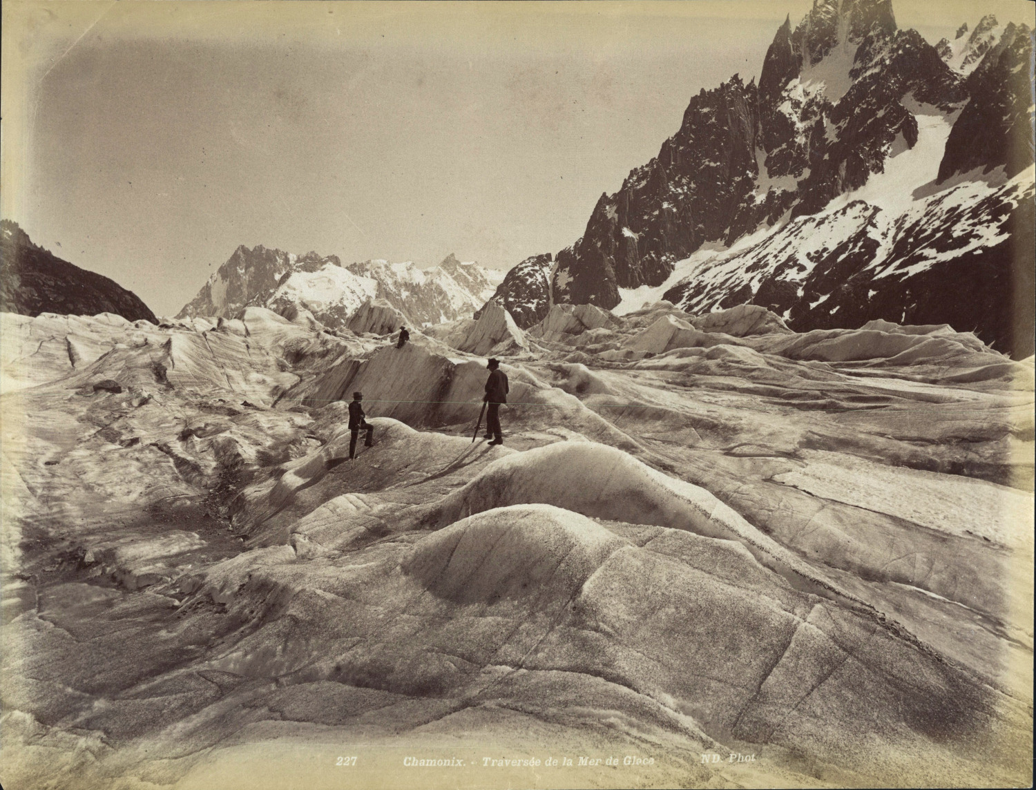 France, Chamonix, Crossing the Sea of Ice, vintage print, ca.1880 print print print vi print