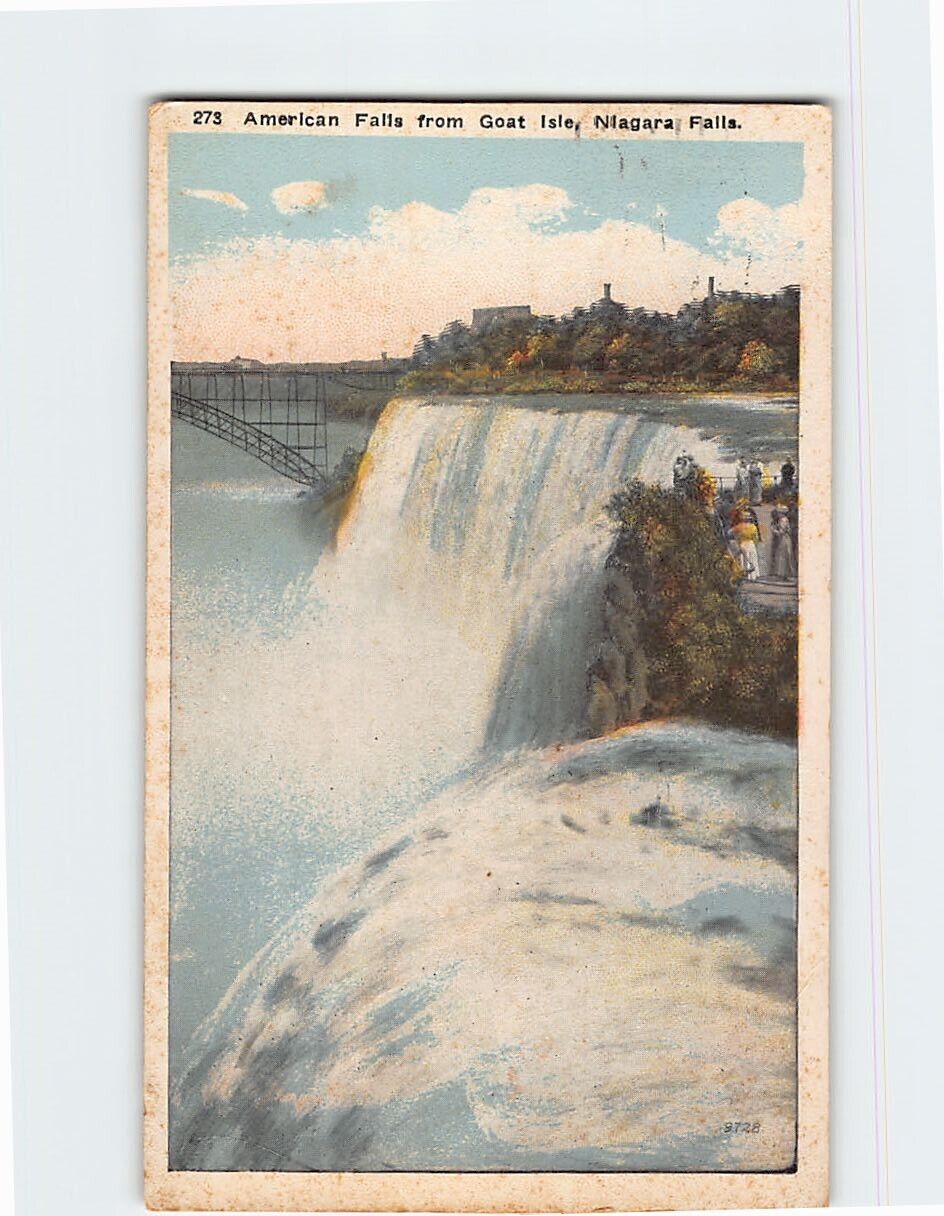 Postcard American Falls from Goat Isle Niagara Falls New York USA