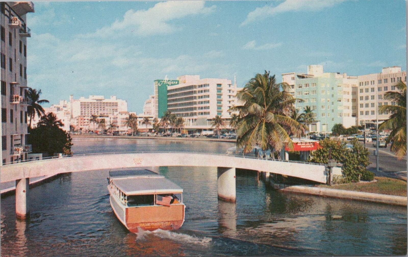 Postcard Cruising Sightseeing Boat Indian Creek Miami Beach FL 