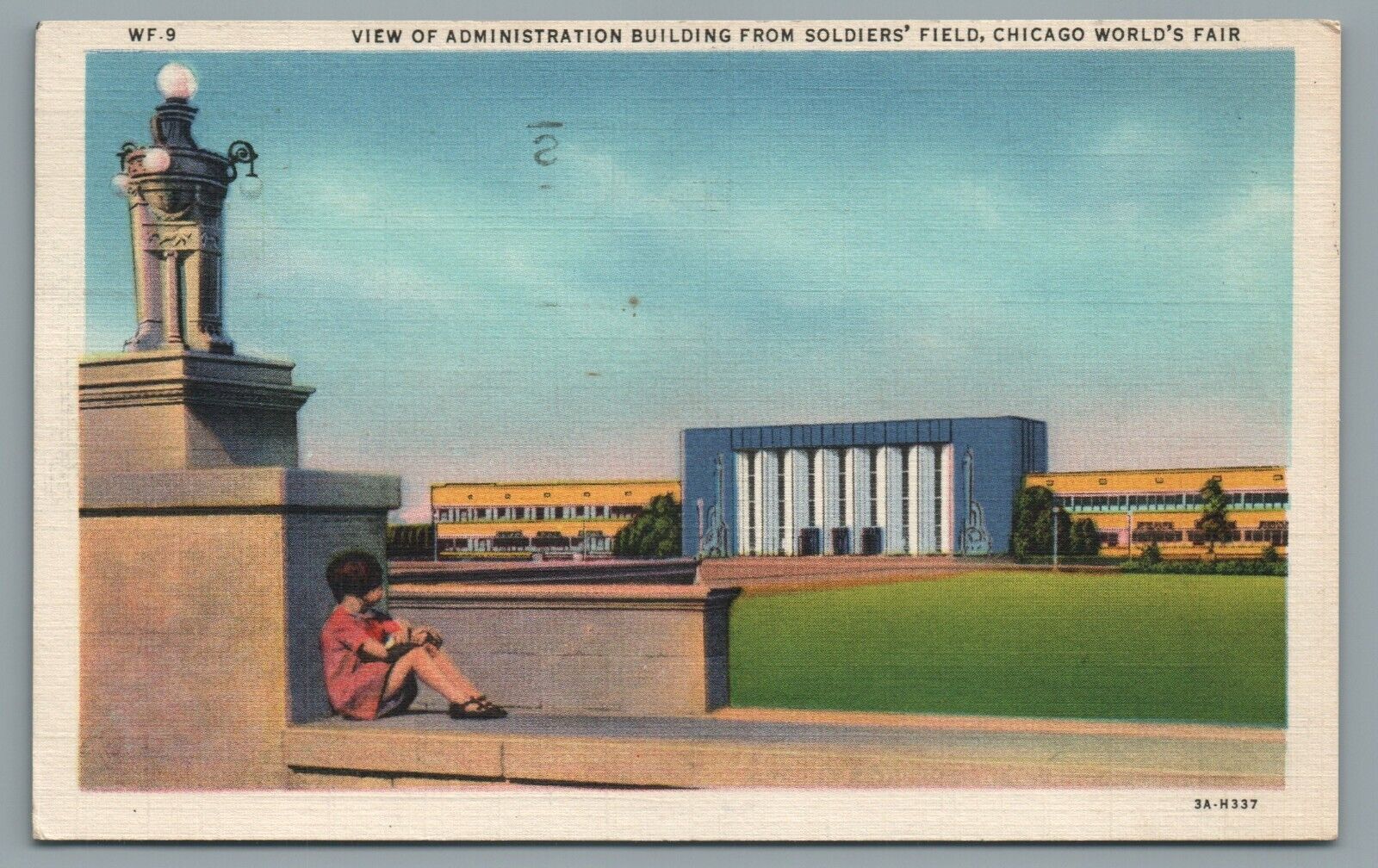 Administration Building from Soldiers Field Chicago World\'s Fair Postcard 1933