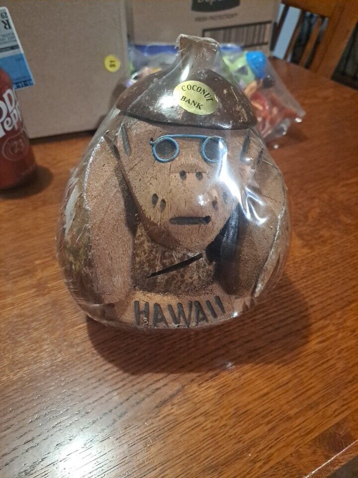Vintage Hawaii Coconut Bank New Sealed Made In Phillipines