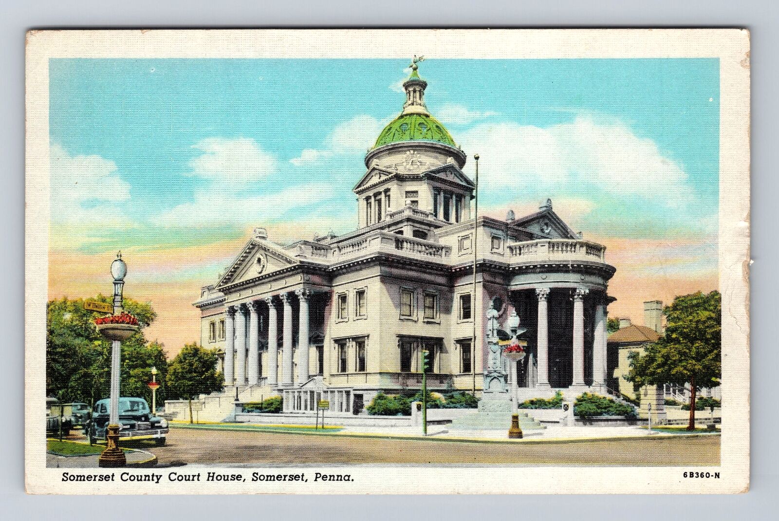 Somerset PA-Pennsylvania, Somerset County Court House, Antique Vintage Postcard