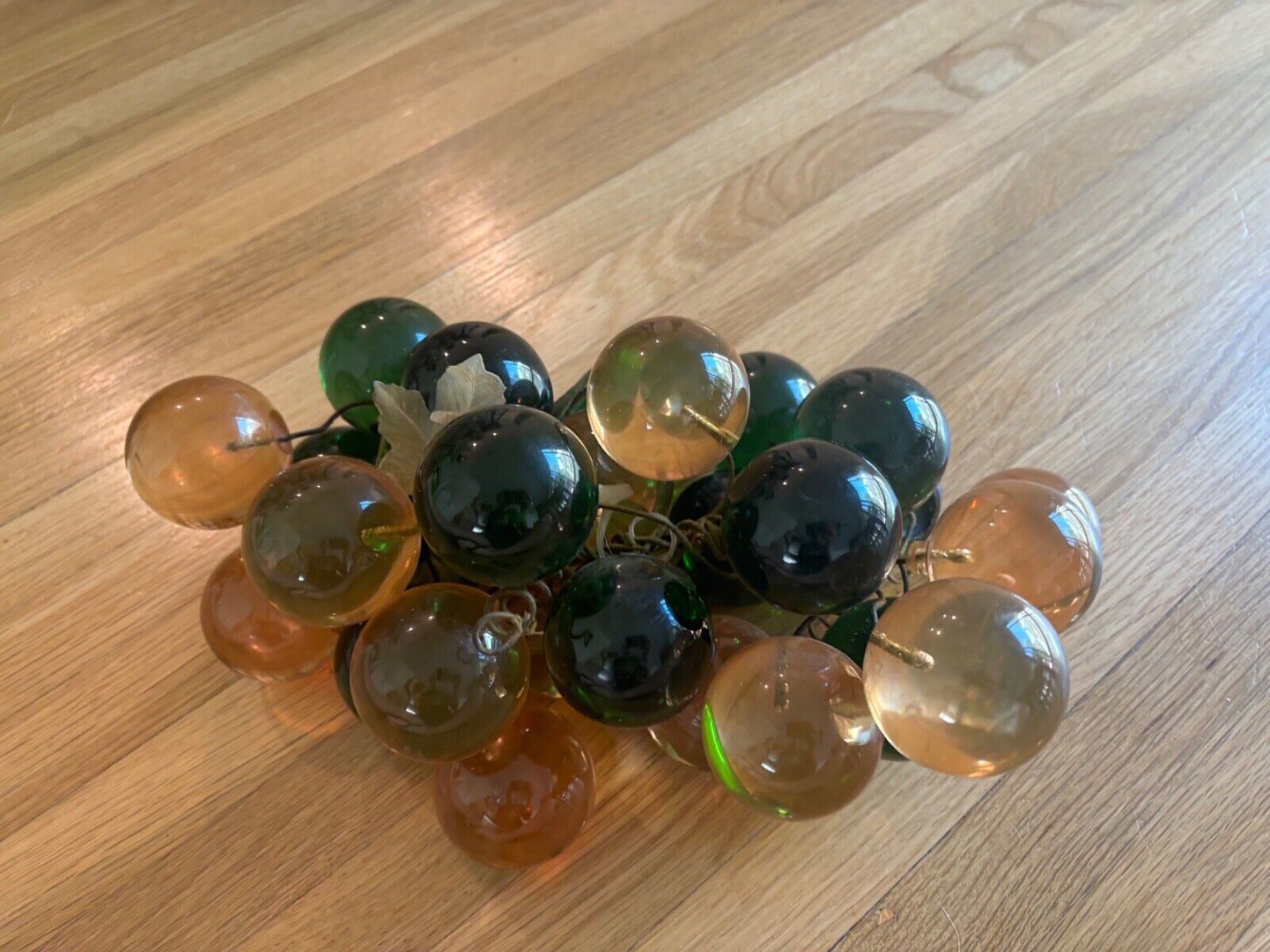 Vintage MCM 13 in Yellow And Green Lucite Acrylic Grapes Cluster 