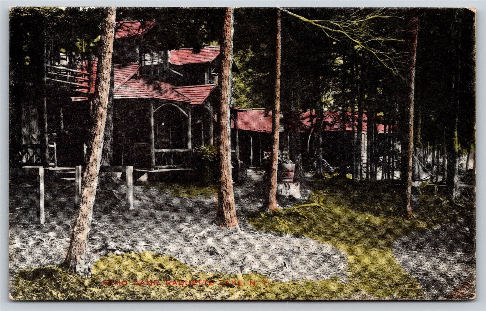 Postcard Echo Camp, Raquette Lake NY B139