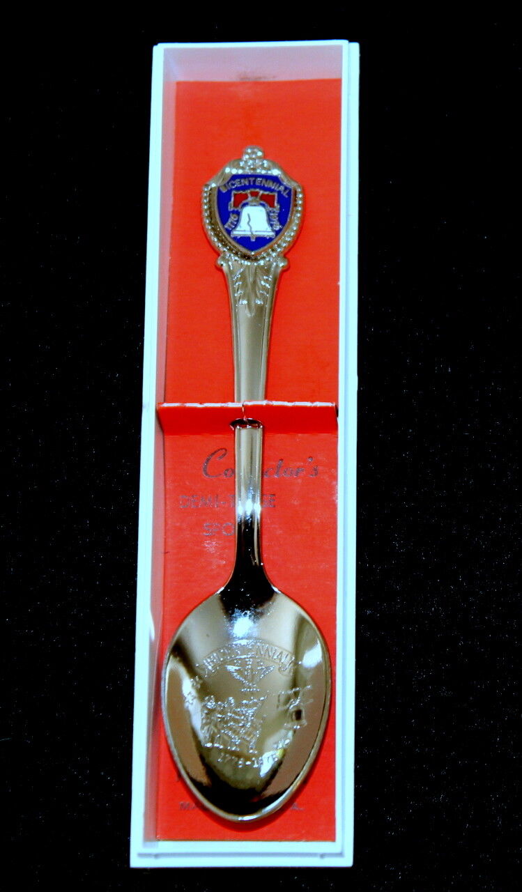 2 Bicentennial Demi Tasse Spoon NIB 1976 Liberty Bell Collectors USA Vintage new