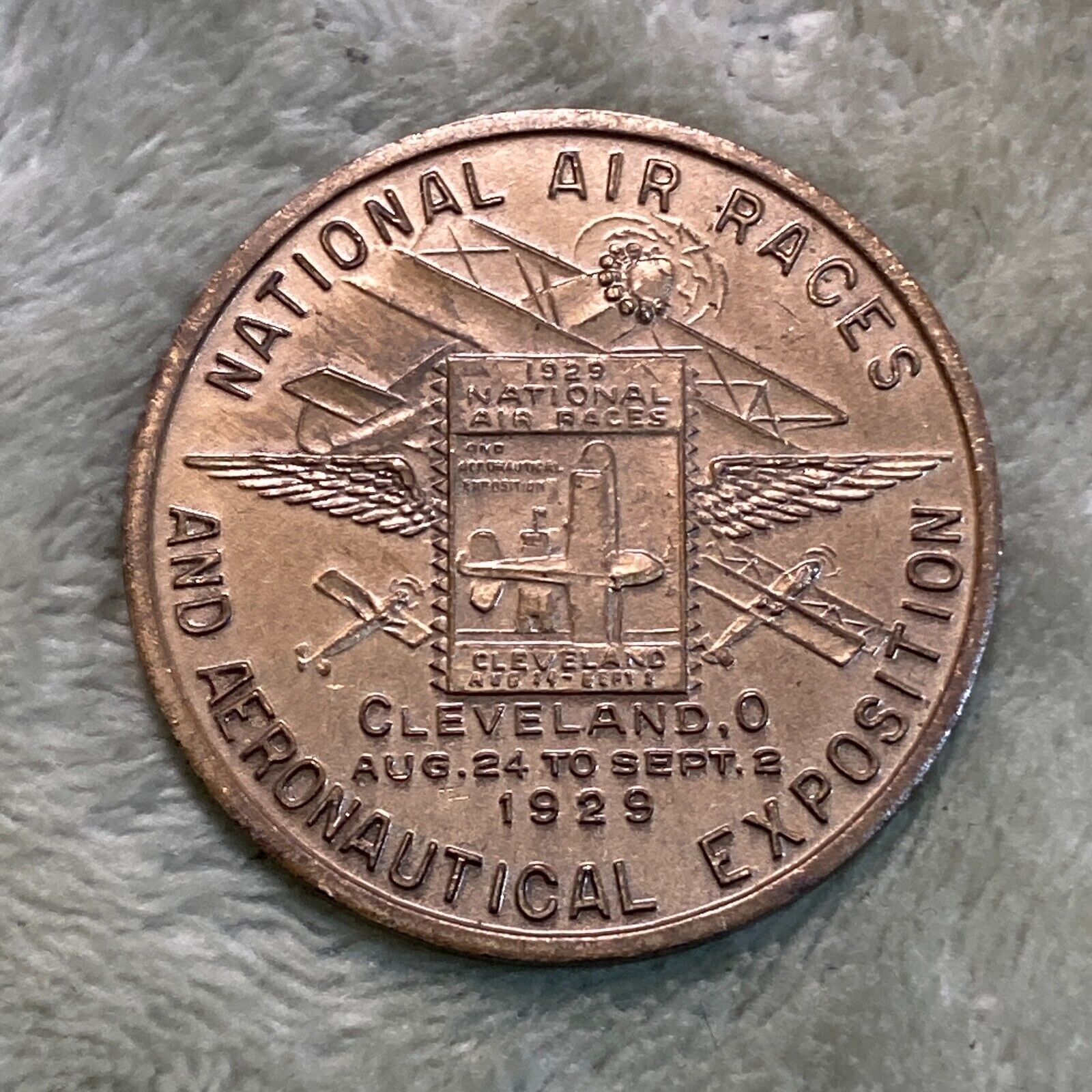 1929 National Air Races and Aeronautical Exposition Cleveland Souvenir Medallion