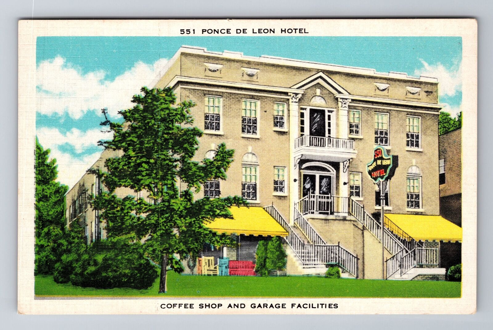Atlanta GA-Georgia, Ponce De Leon Hotel, Advertising, Vintage Souvenir Postcard