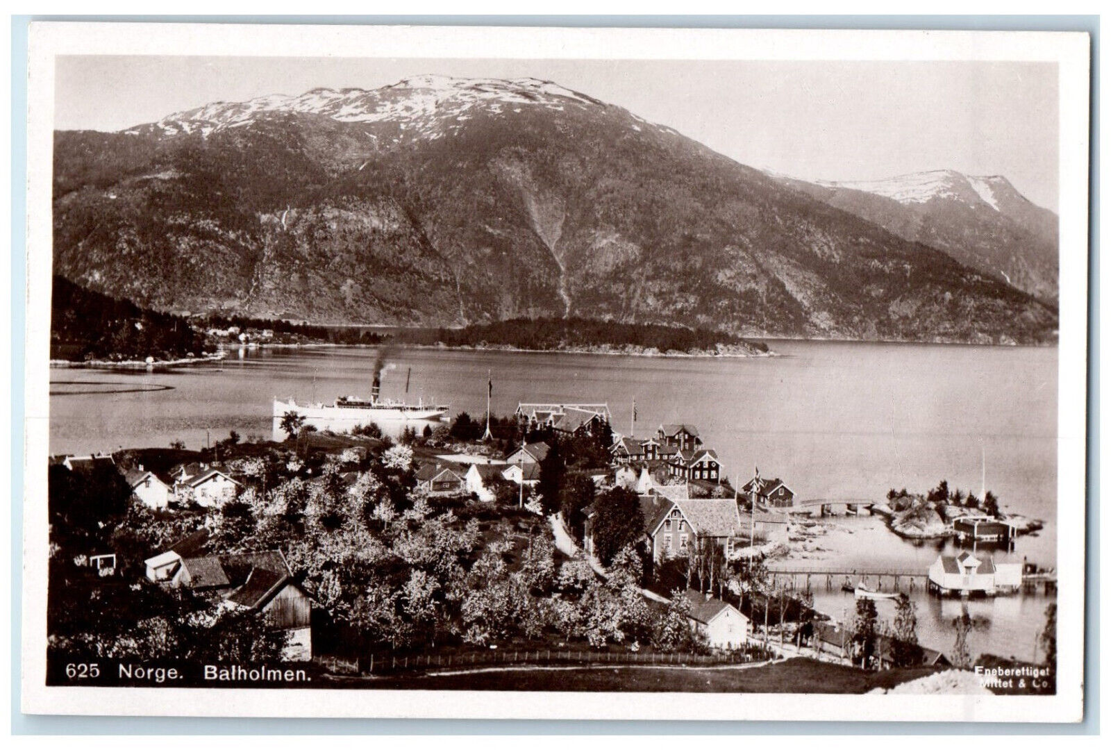 c1920's Mountain Steamboat River Balholmen Ålesund Norway RPPC Photo Postcard