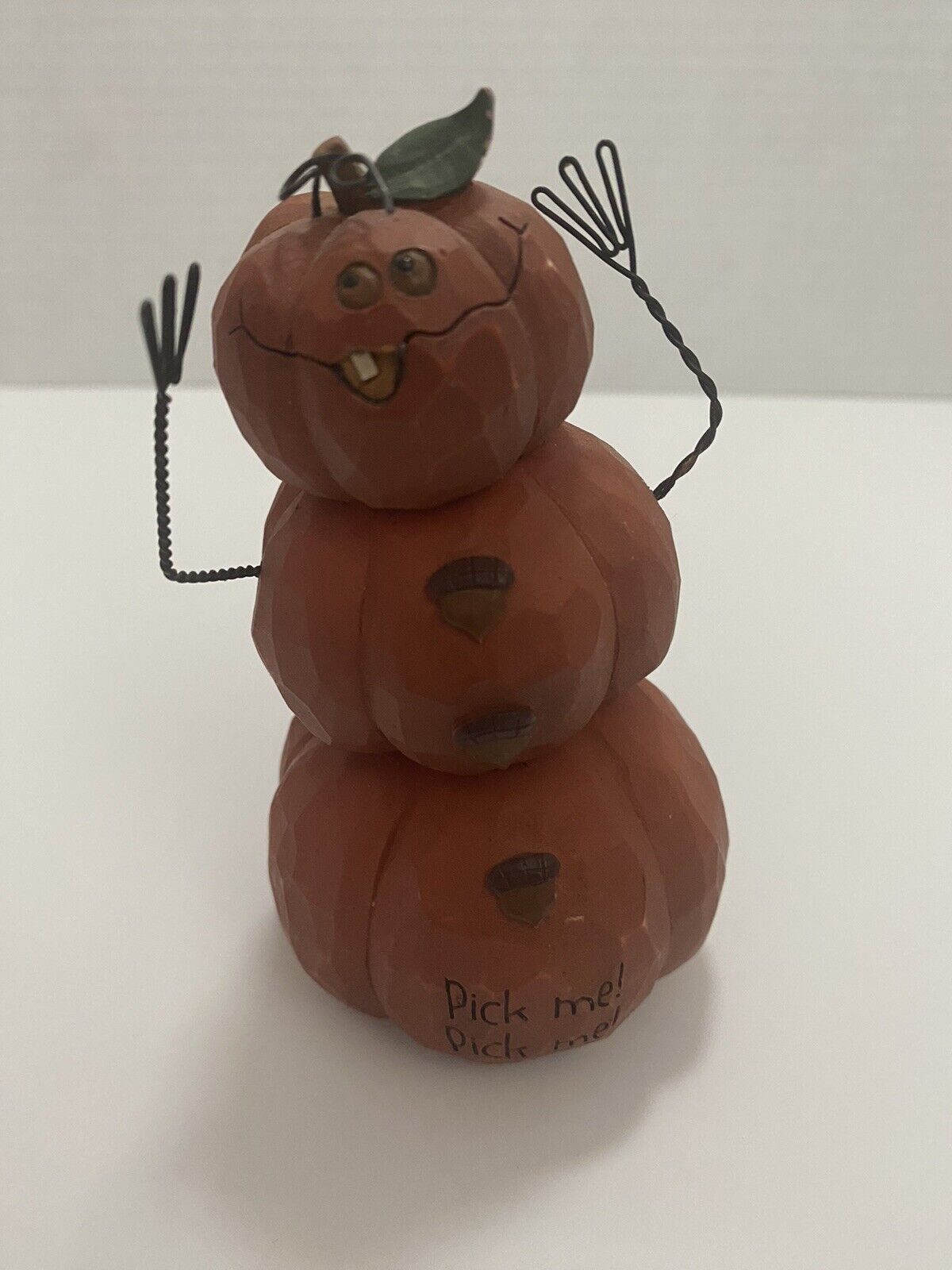 Pick Me Pick Me Stacked Pumpkin Figure 4 1/2 Inches Tall.