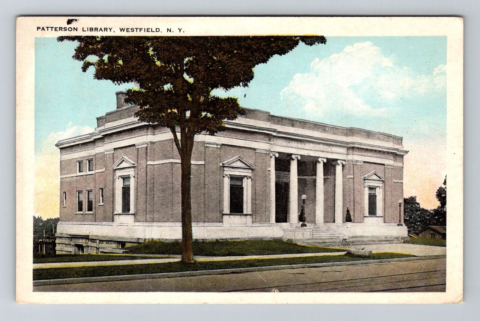 Westfield NY-New York, Patterson Library, Vintage c1937 Postcard