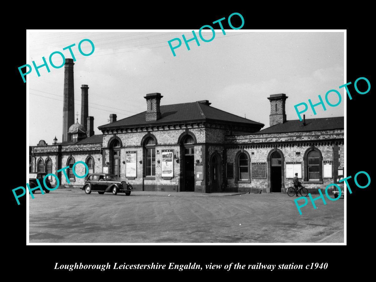 OLD LARGE HISTORIC PHOTO LOUGHBOROUGH ENGLAND THE RAILWAY STATION c1940