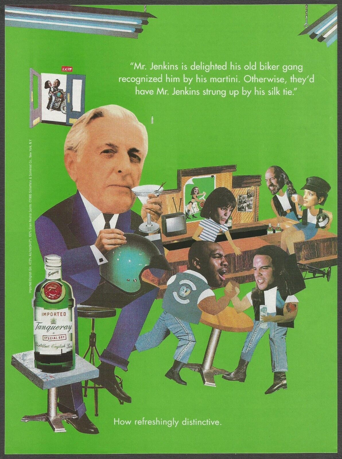 TANQUERAY Distilled English Gin  - 1995 Print Ad